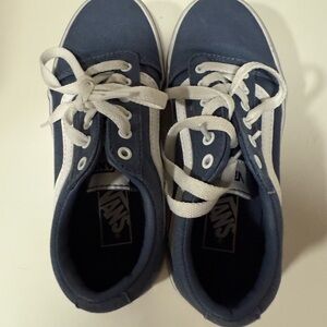 Vans Kids Navy and White Sneakers
